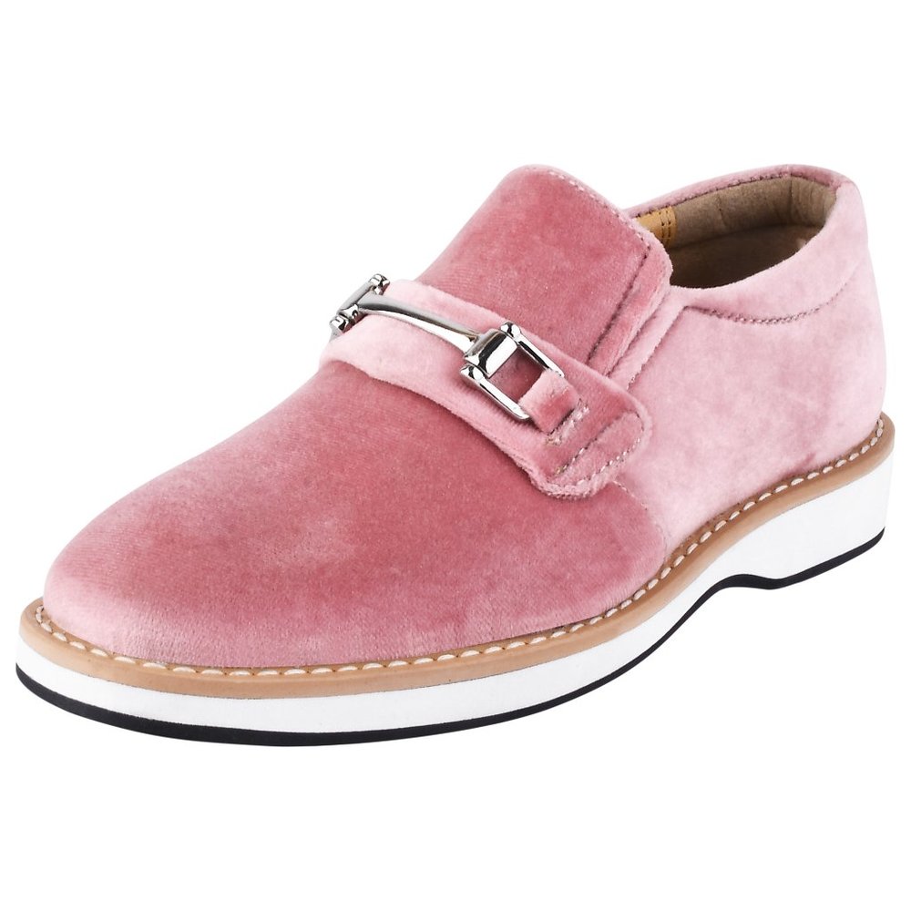 Rachel Pink Boys Velvet Loafers With Buckle Casual Tuxedo Slip On Shoes for Kids